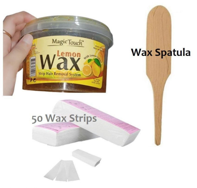 3 in 1 hair removal Accessories bundle- Waxing Kit with Waxing spatula & 50 wax strips