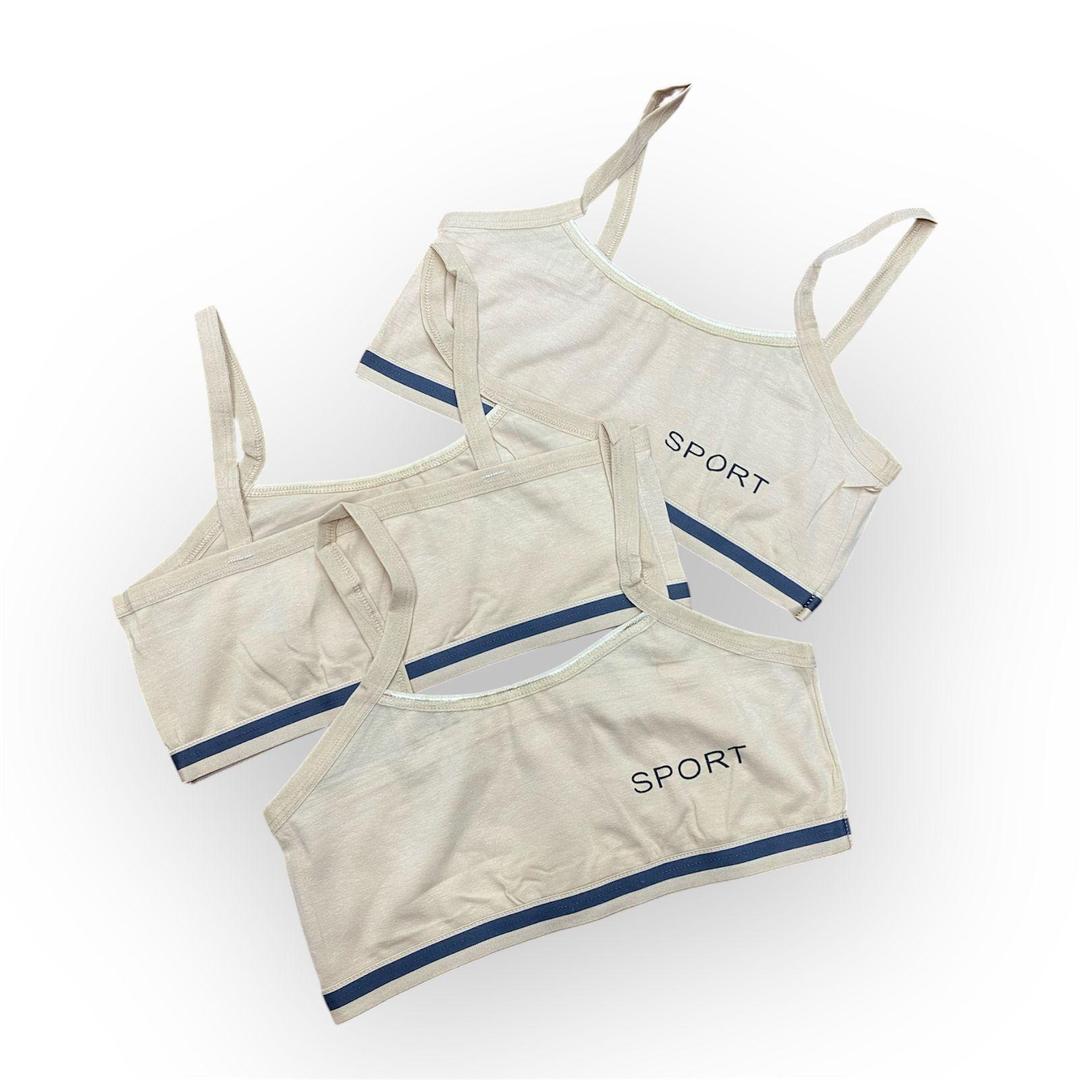 Comfortable Embroidered cotton sports bra- pack of 2