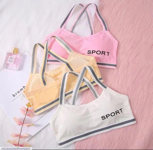 Comfortable Embroidered cotton sports bra- pack of 2